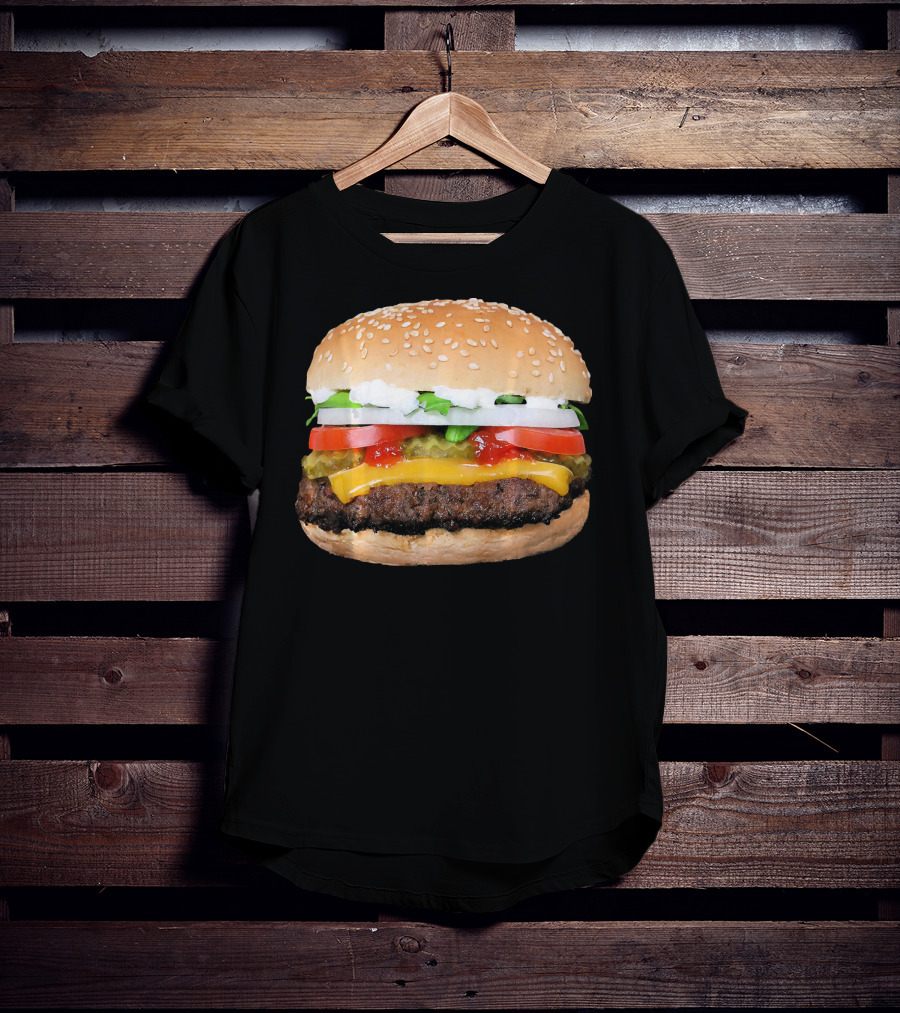 Burger Cheeseburger Matching With Fries Duo Delight T-Shirt