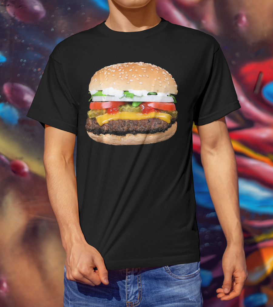 Burger Cheeseburger Matching With Fries Duo Delight T-Shirt