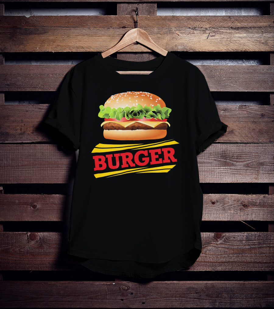 BURGER Cheeseburger Lettuce Meat Tomato Cheese Bun T-Shirt