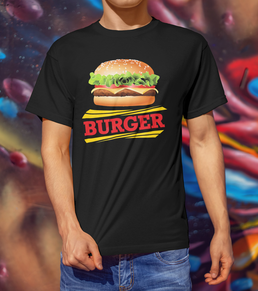 BURGER Cheeseburger Lettuce Meat Tomato Cheese Bun T-Shirt