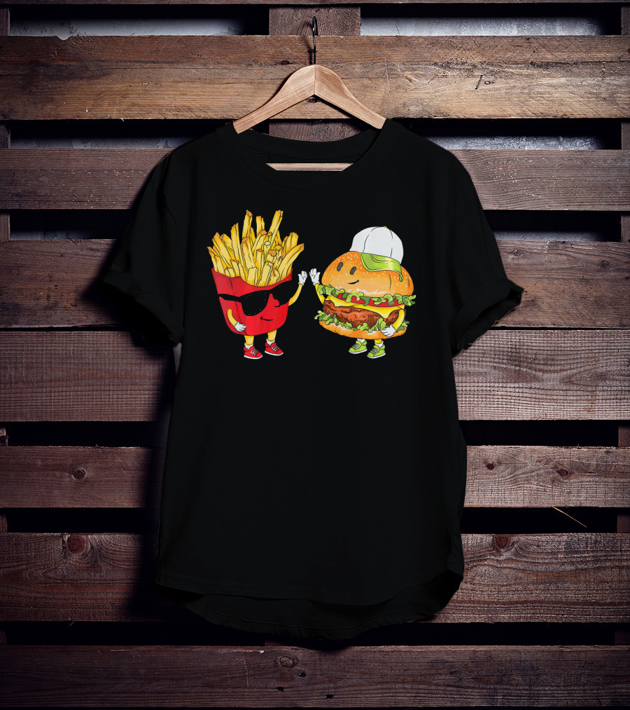 Hamburger Fries High Five Cool Fun Combo T-Shirt