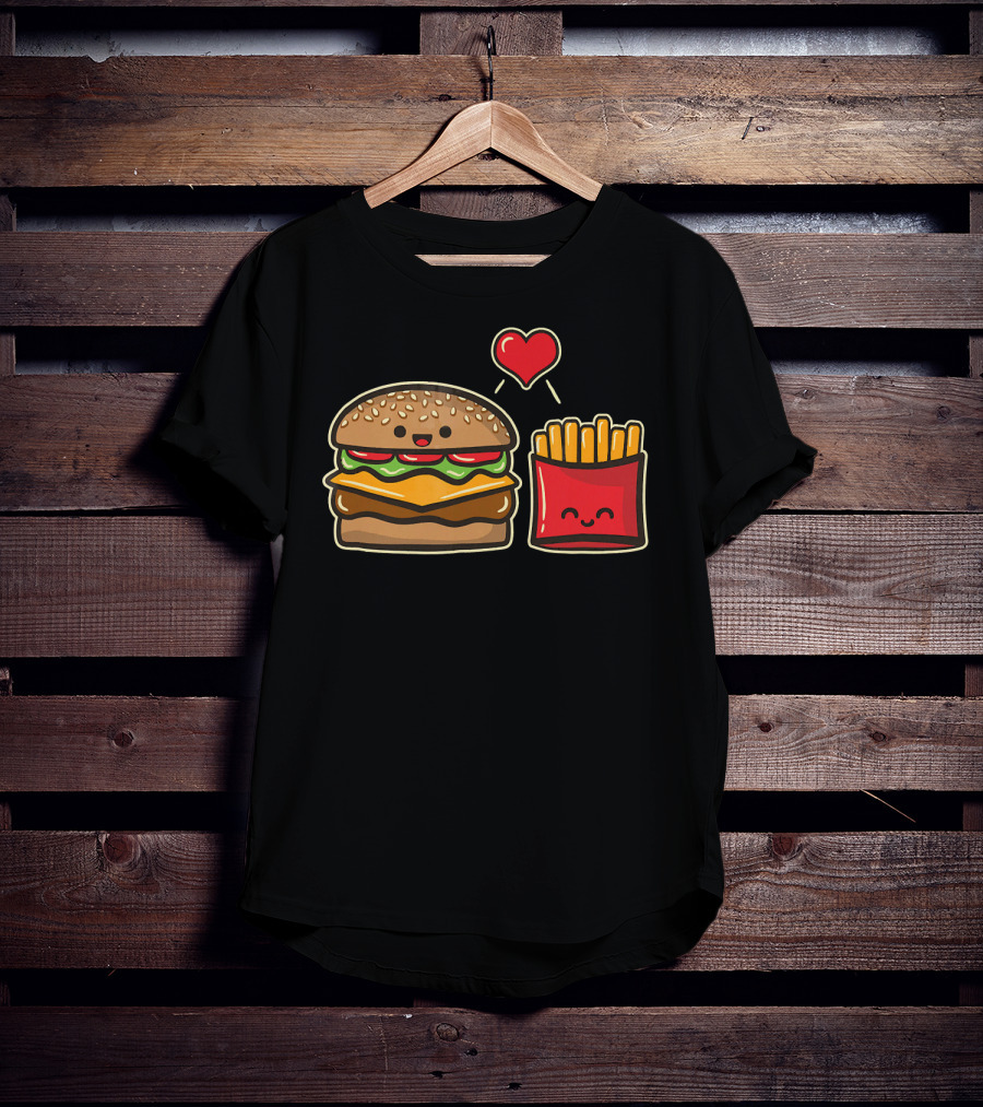 Burger And Fries Love Food T-Shirt