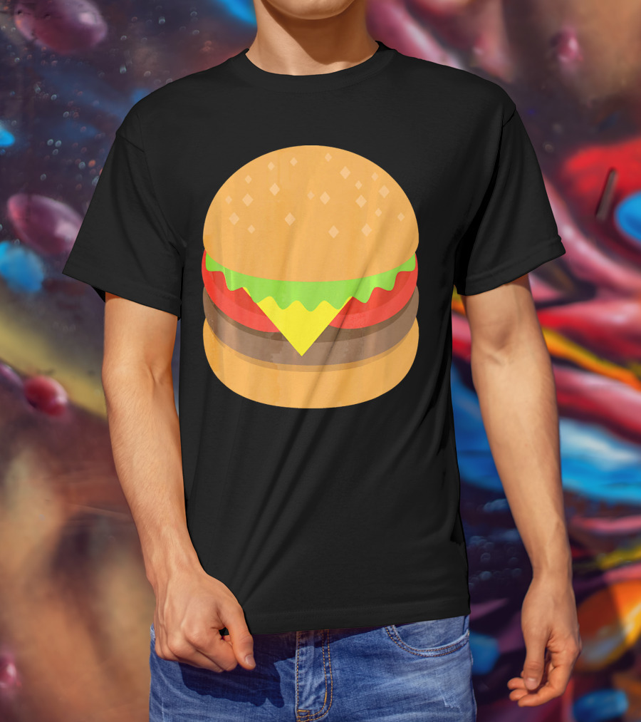Emoji Hamburger Cheeseburger Lettuce Tomato Cheese Burger T-Shirt