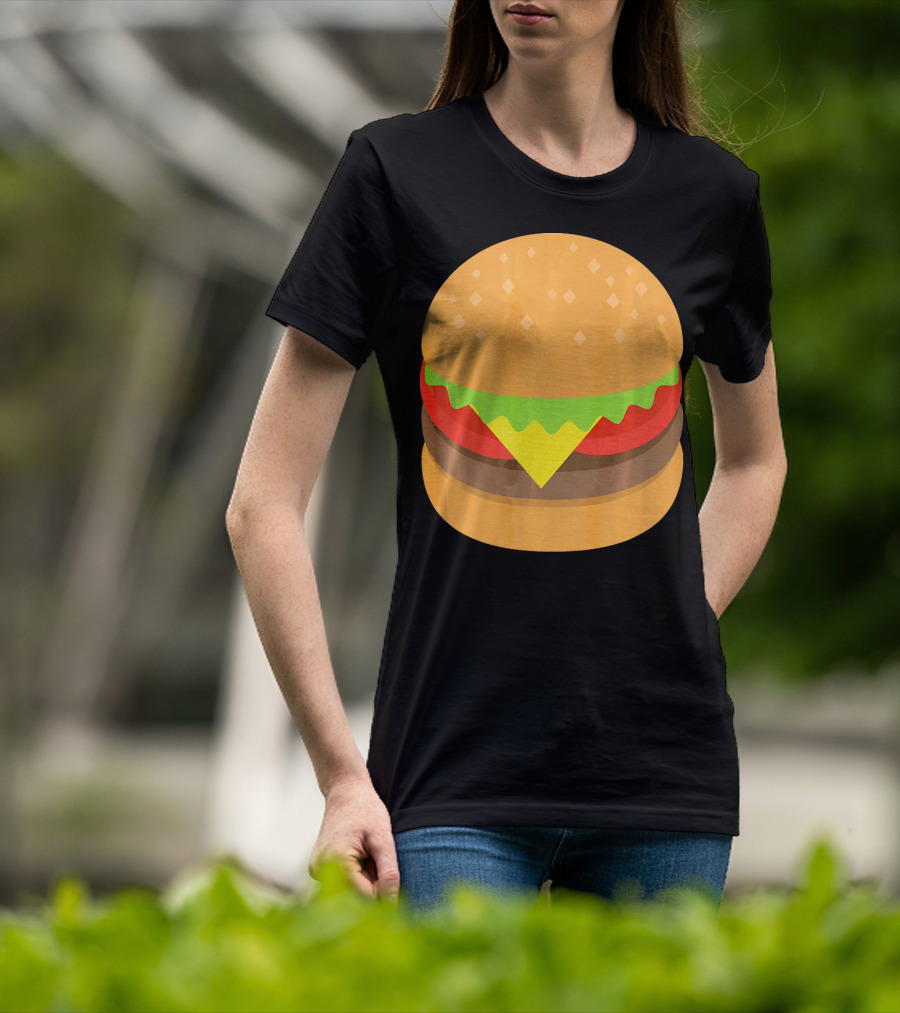 Emoji Hamburger Cheeseburger Lettuce Tomato Cheese Burger T-Shirt