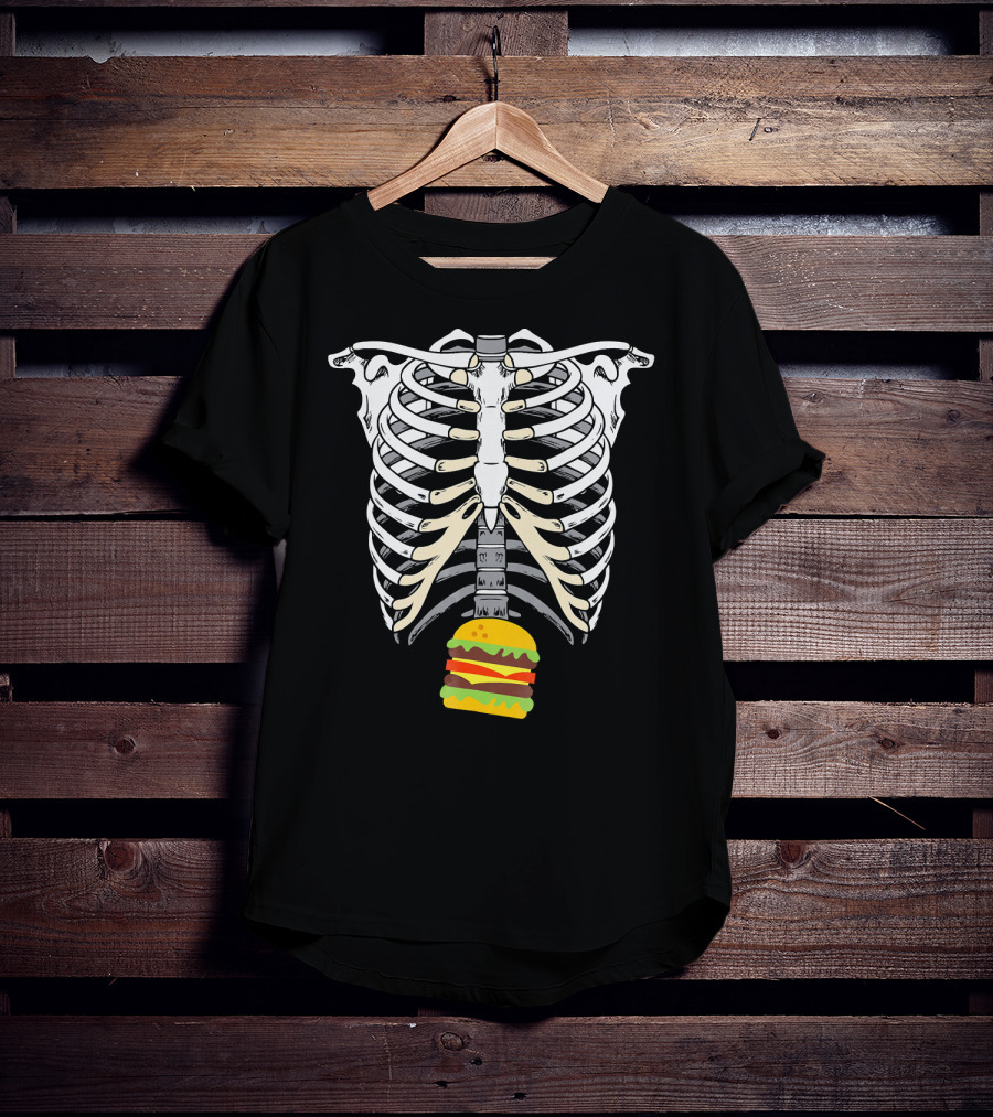 Skeleton X Ray Hamburger Ribcage T-Shirt