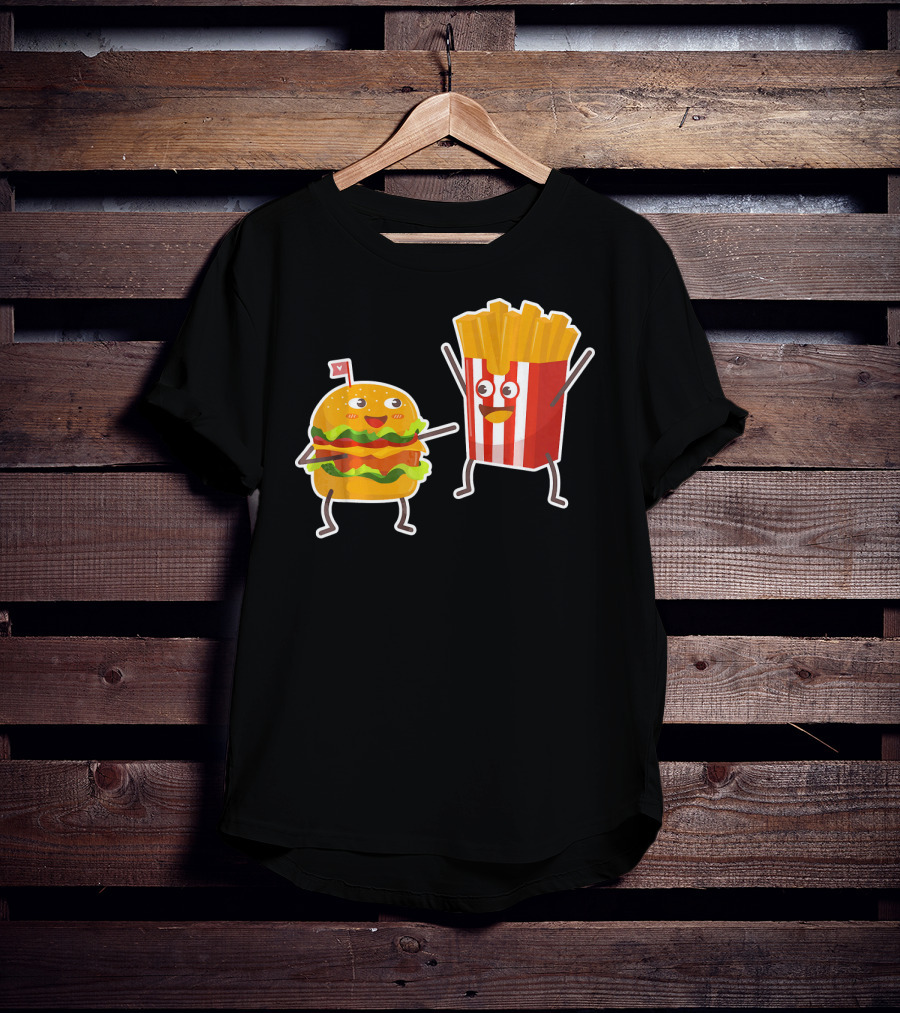 Hamburger And French Fries Happy Dance Duo T-Shirt