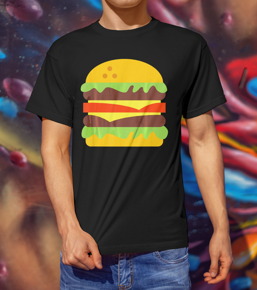 Cheeseburger Icon Hamburger With Cheese Classic Stack T-Shirt