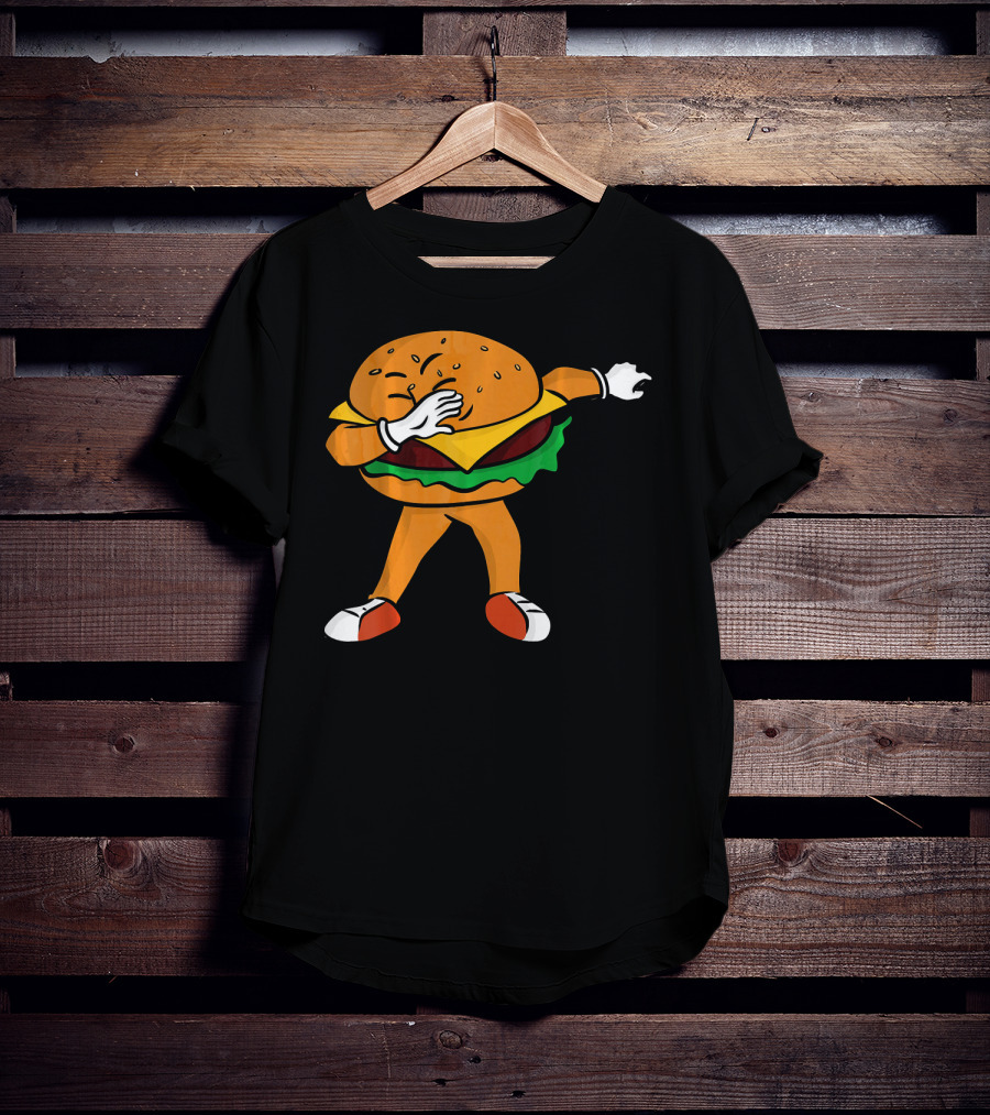 Dabbing Cheeseburger Character Dance T-Shirt