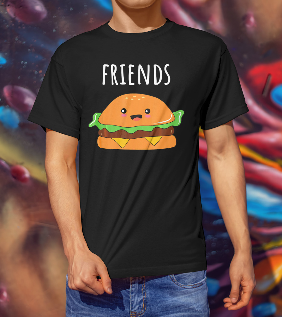 FRIENDS THE BURGER Matching Couples Mot T-Shirt