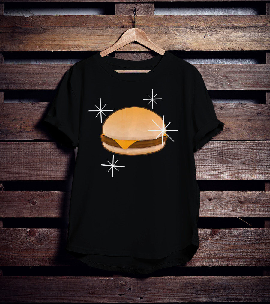 Random Cheese Burger With Stars T-Shirt