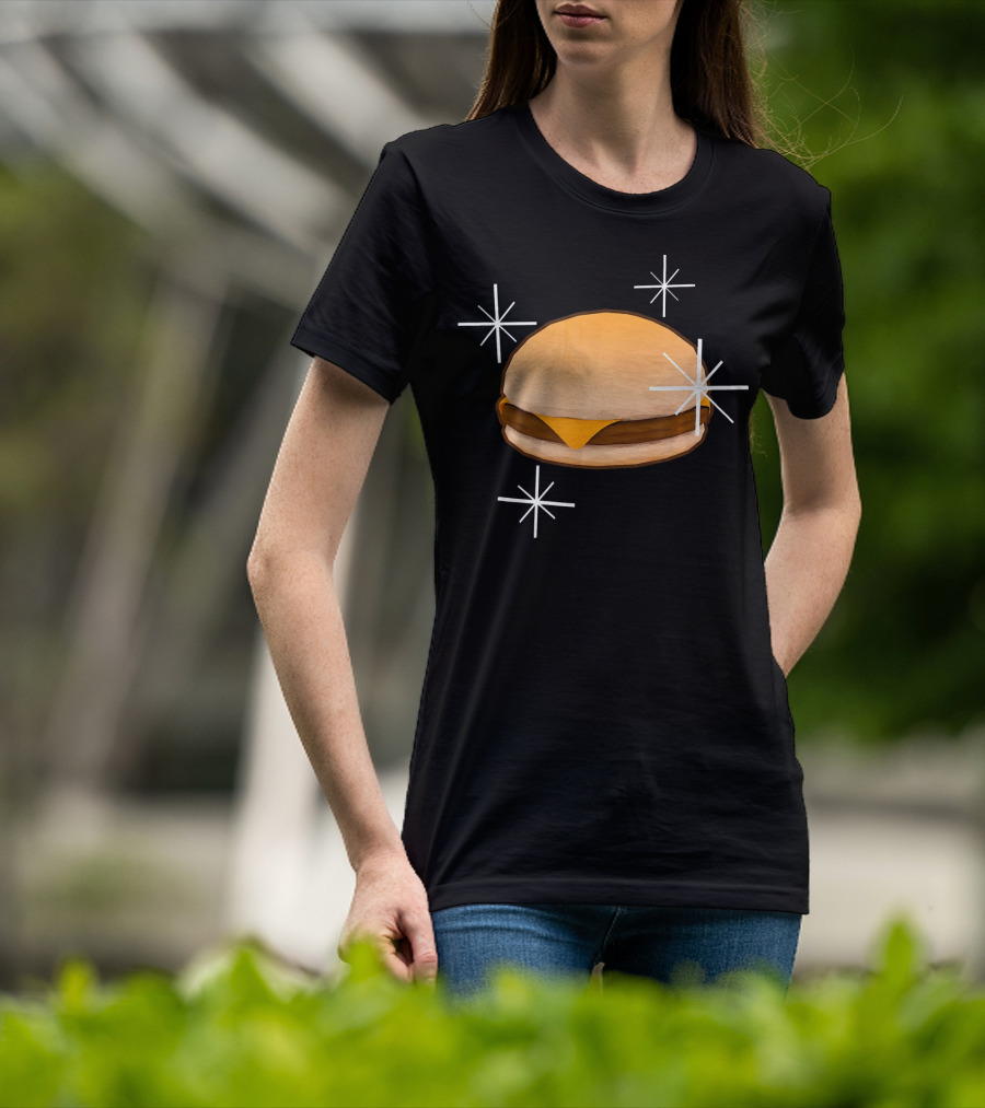 Random Cheese Burger With Stars T-Shirt