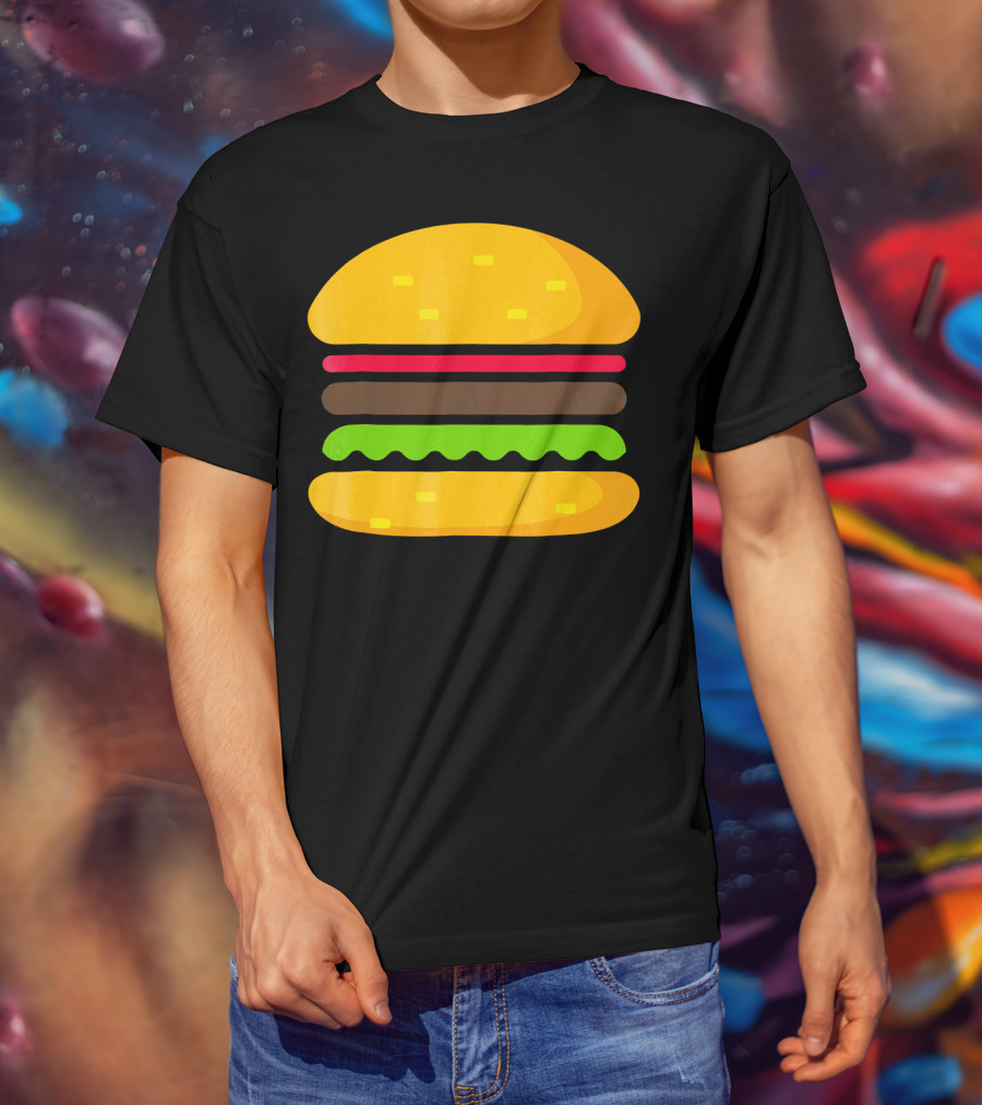 Minimalist Hamburger Layers Striped T-Shirt