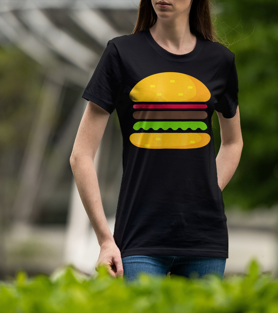 Minimalist Hamburger Layers Striped T-Shirt