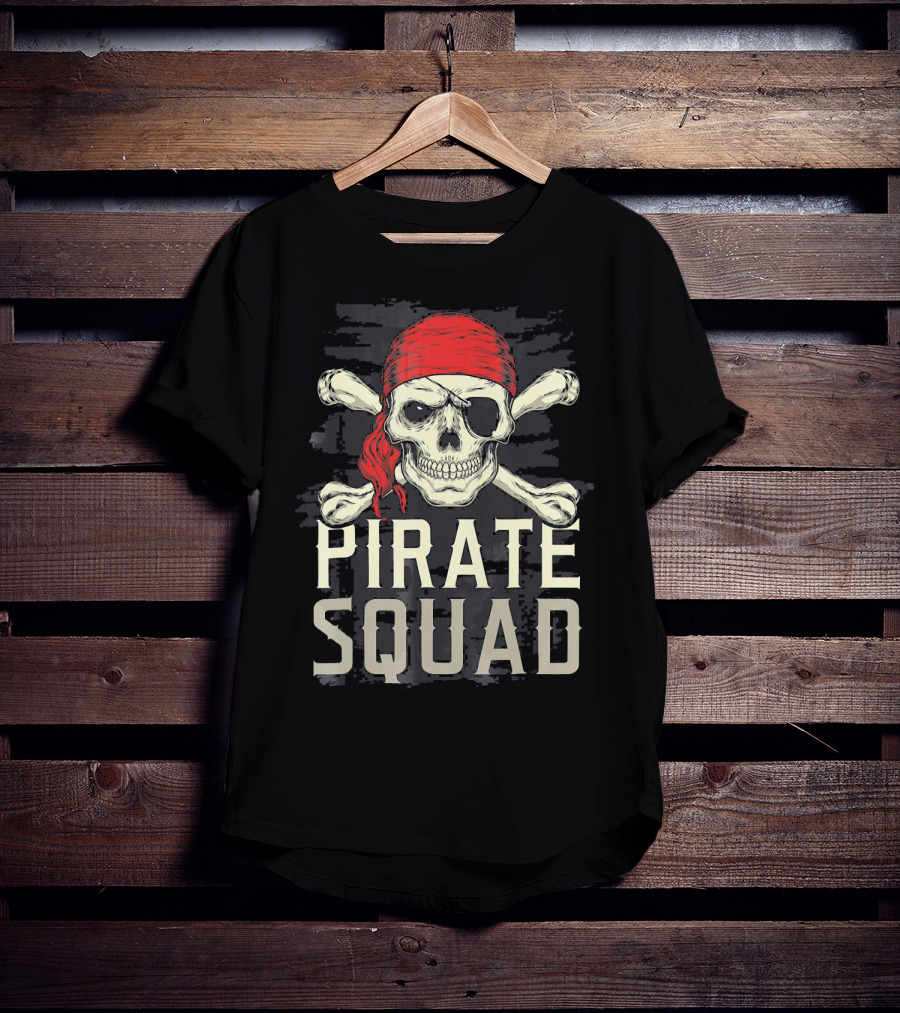 Pirate Squad Skull Crossbones Bandana T-Shirt