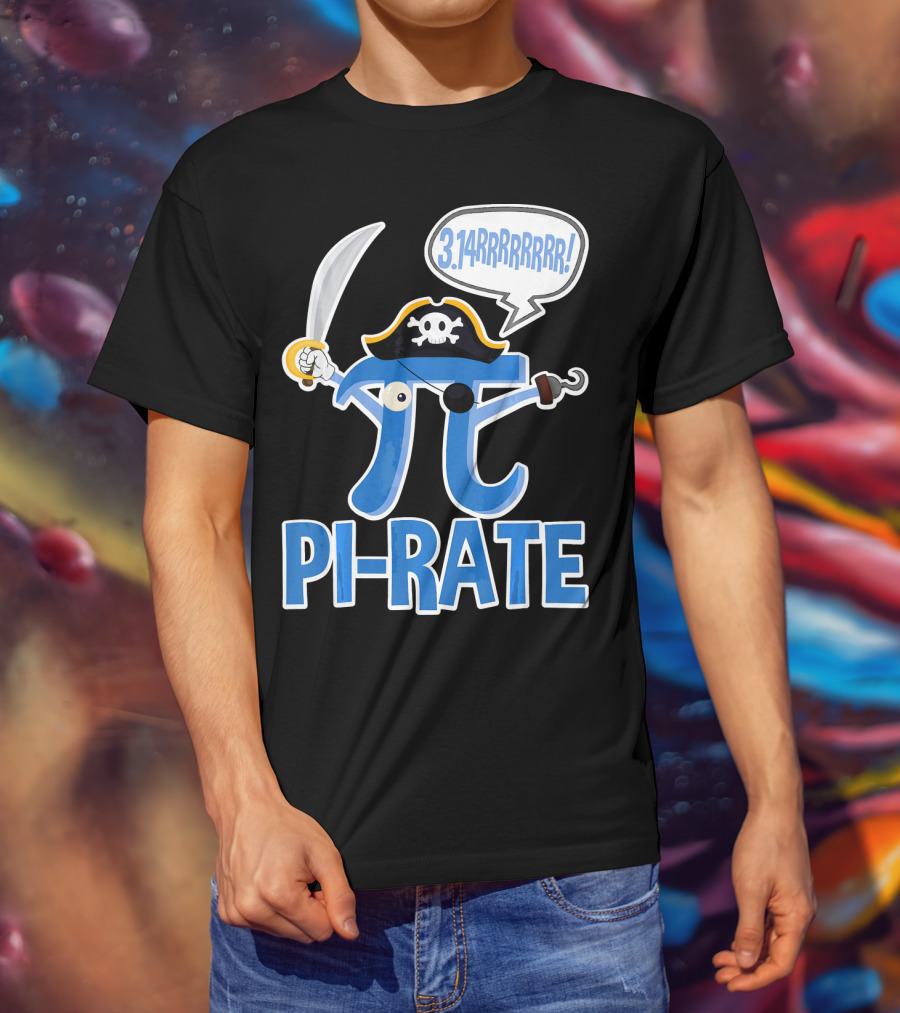 Pi-Rate 3.14rrrrr Pirate Happy Pi Day Math T-Shirt