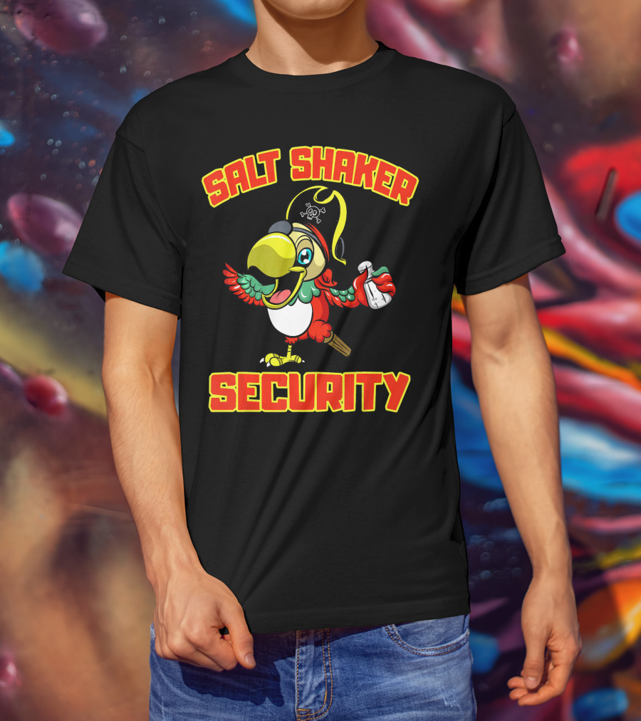 Salt Shaker Security Pirate Macaw T-Shirt