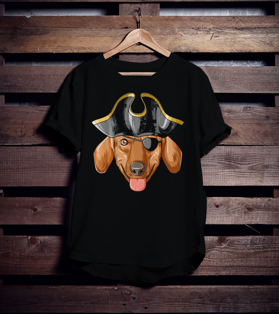 Pirate Dachshund With Pirates Hat And Eye Patch T-Shirt