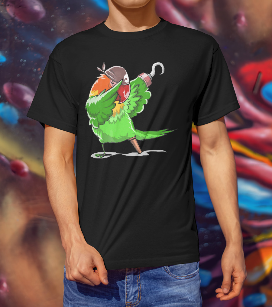 Gasparilla Pirate Parrot Dabbing With Peg Leg And Hook T-Shirt