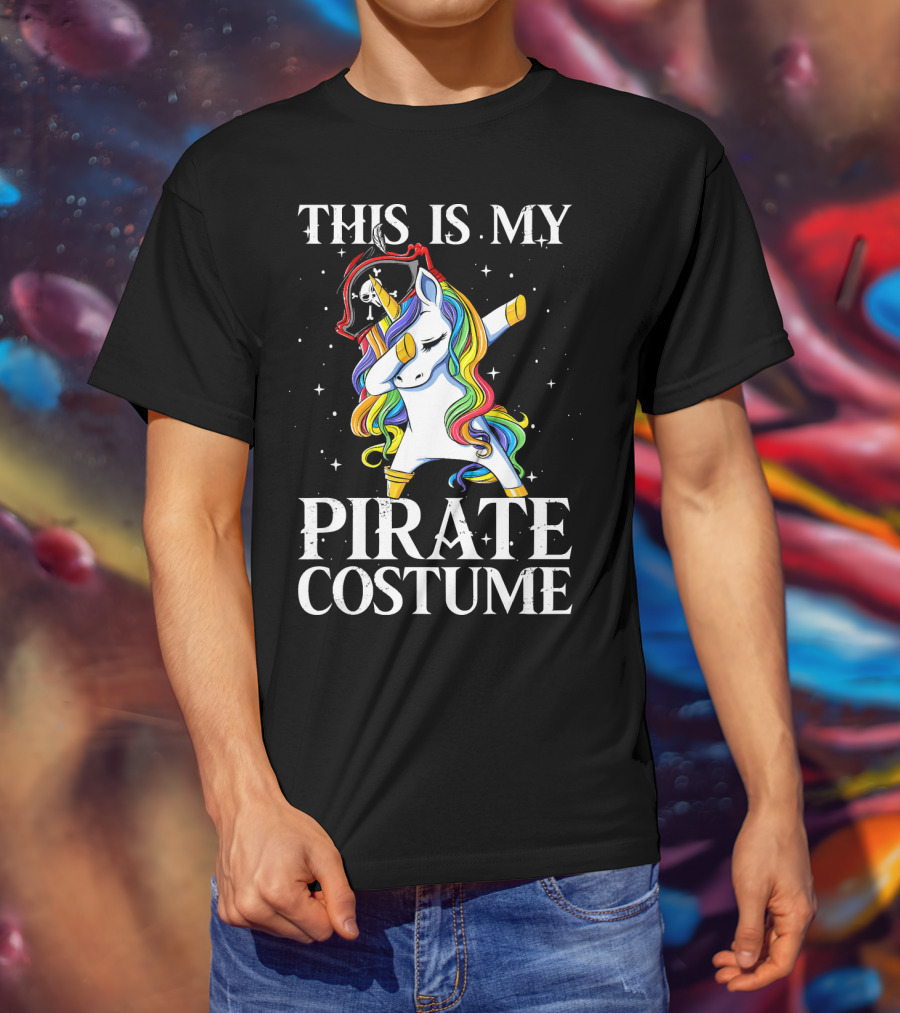 This Is My Pirate Costume Dabbing Unicorn Pirate T-Shirt