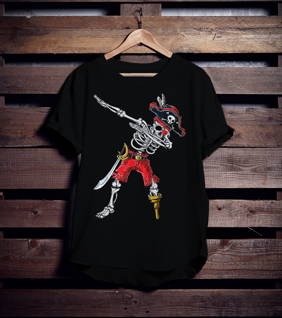 Dabbing Skeleton Pirate Dancing Halloween Kids Jol T-Shirt