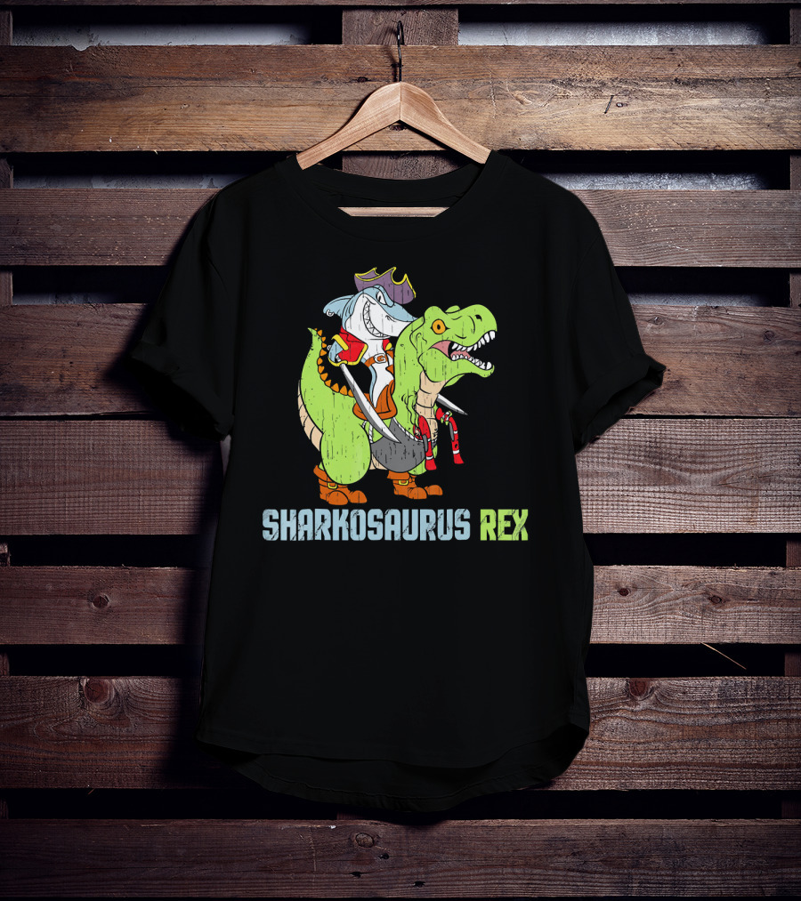 SHARKOSAURUS REX Shark And Dinos Pirate Adventure T-Shirt