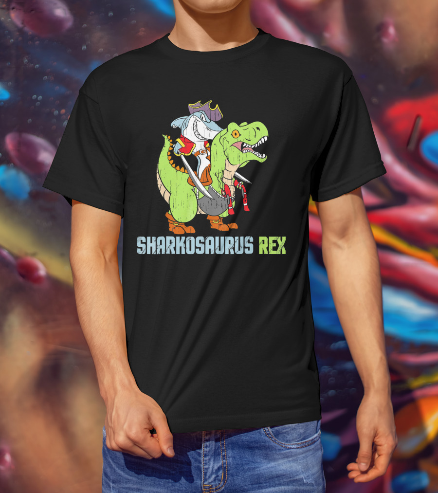 SHARKOSAURUS REX Shark And Dinos Pirate Adventure T-Shirt