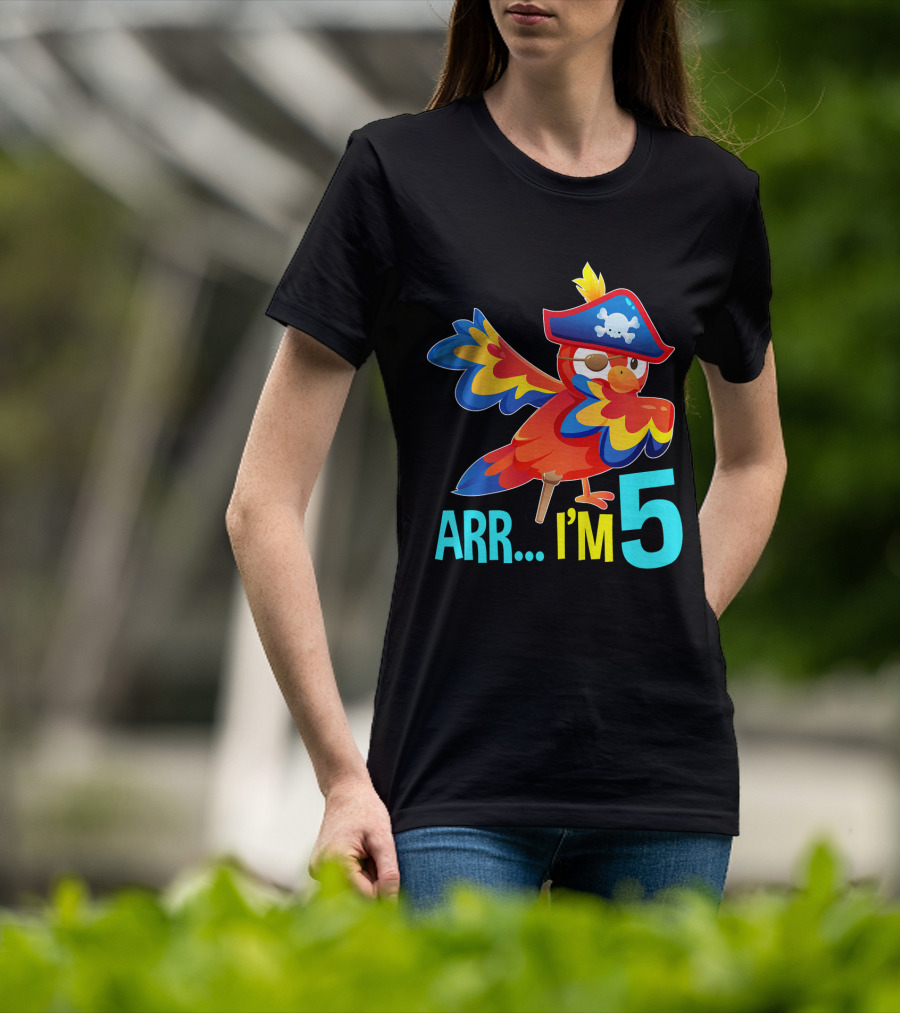 Arr I'm 5 Dabbing Parrot Pirate Kids T-Shirt