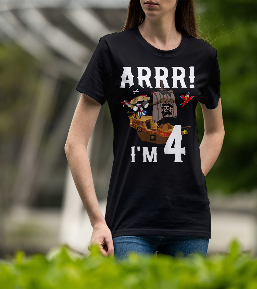 ARRR I'm 4 Pirate Birthday Kids T-Shirt