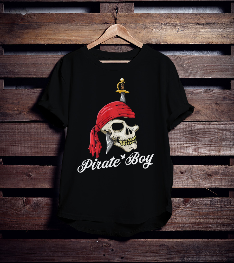 Pirate Boy Funny Jolly Roger Skull And Crossbone T-Shirt