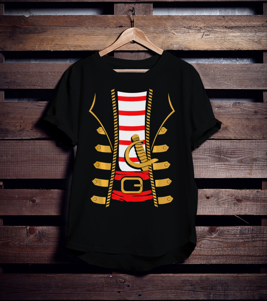 Pirate Halloween Costume Sword Striped T-Shirt