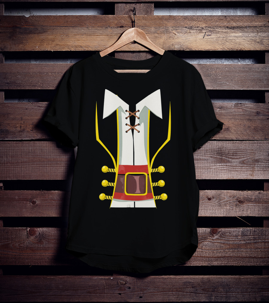 Pirate Buccaneer Halloween Costume Corset Vest Buckle T-Shirt