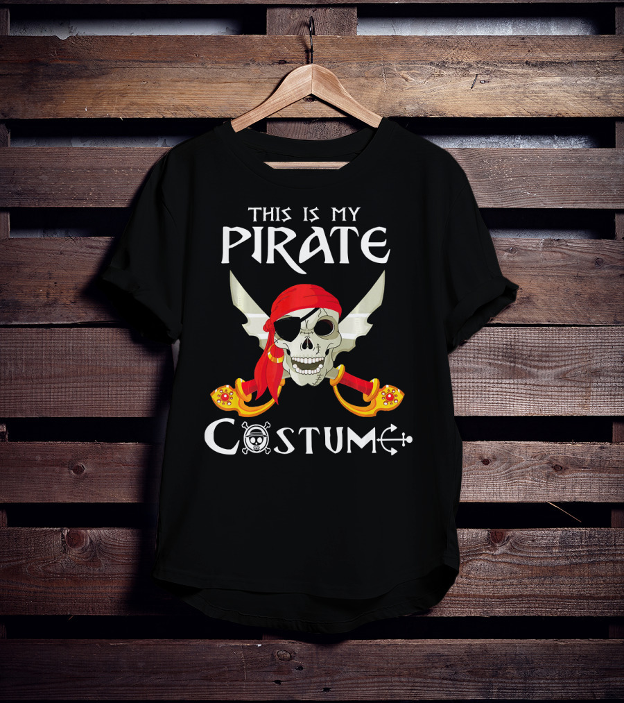 This Is My Pirate Costume Skull With Swords And Eyepatch T-Shirt