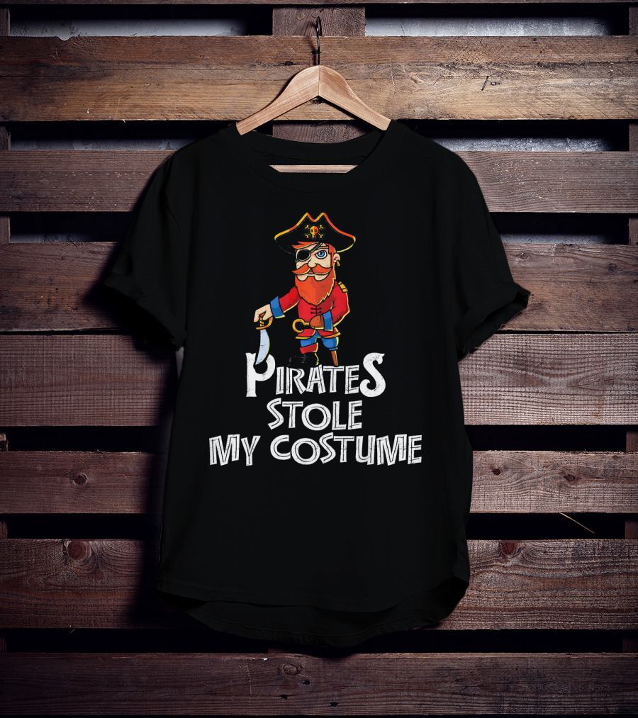 Pirates Stole My Costume Pirate With Red Beard T-Shirt