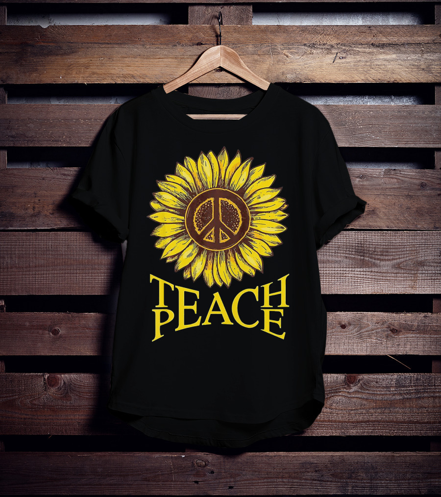 Teach Peace Sunflower Peace T-Shirt