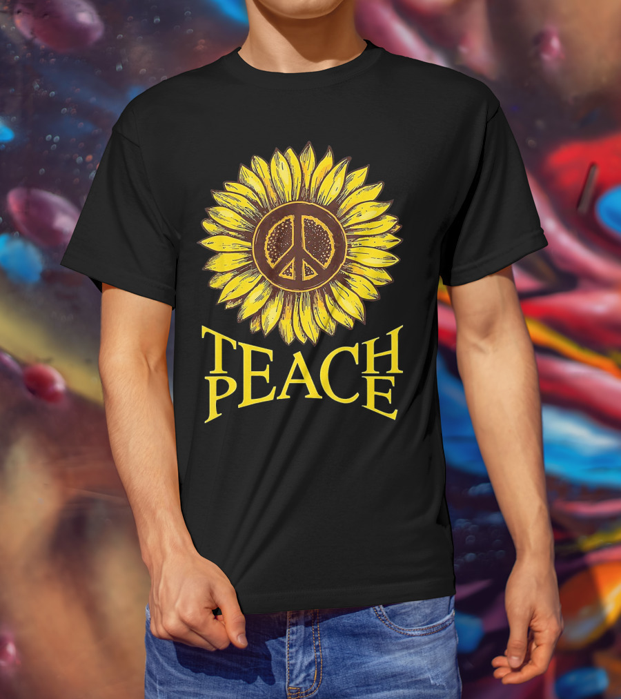 Teach Peace Sunflower Peace T-Shirt