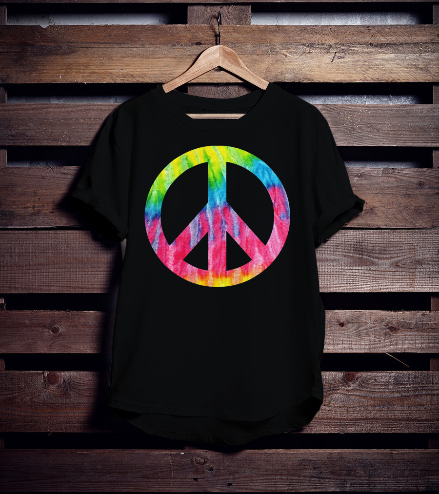 Tie Dye Peace Sign Hippie 60s 70s Halloween Costume T-Shirt