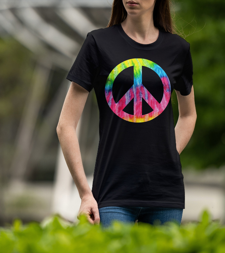 Tie Dye Peace Sign Hippie 60s 70s Halloween Costume T-Shirt