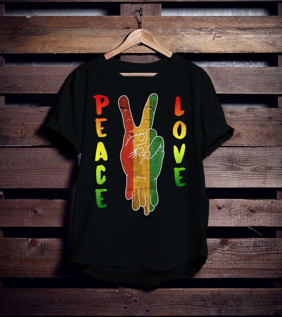 Peace Love Jamaica Reggae Music Rasta Pride T-Shirt