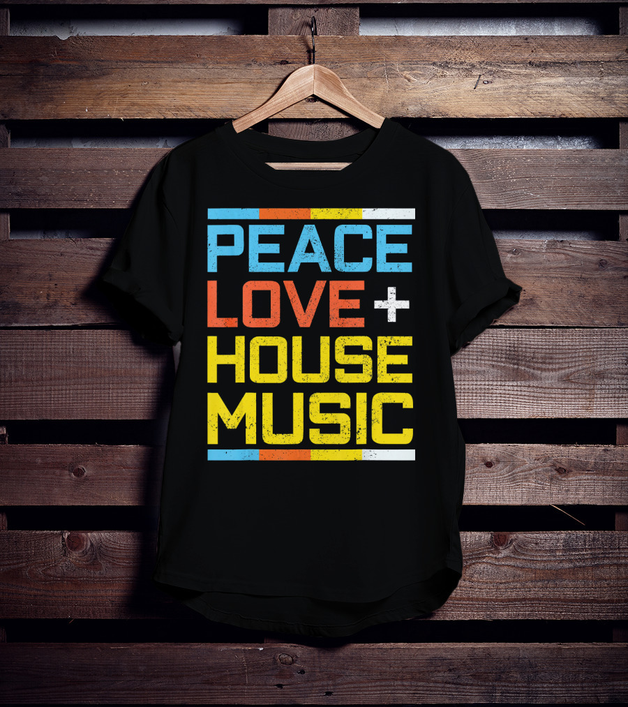 Peace Love House Music Vintage Retro T-Shirt