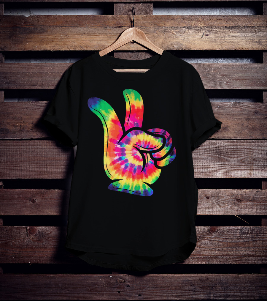 Peace Sign Tie-Dye Hippies Love 60s 70s Colorful T-Shirt