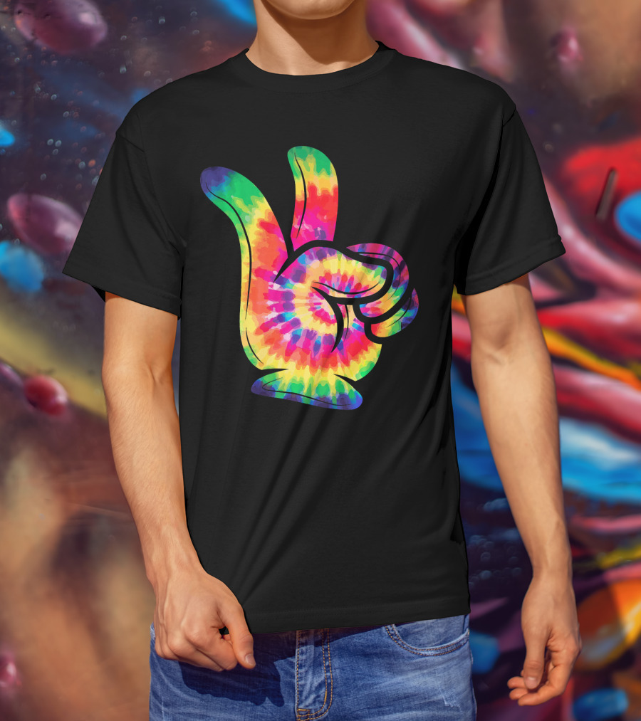 Peace Sign Tie-Dye Hippies Love 60s 70s Colorful T-Shirt