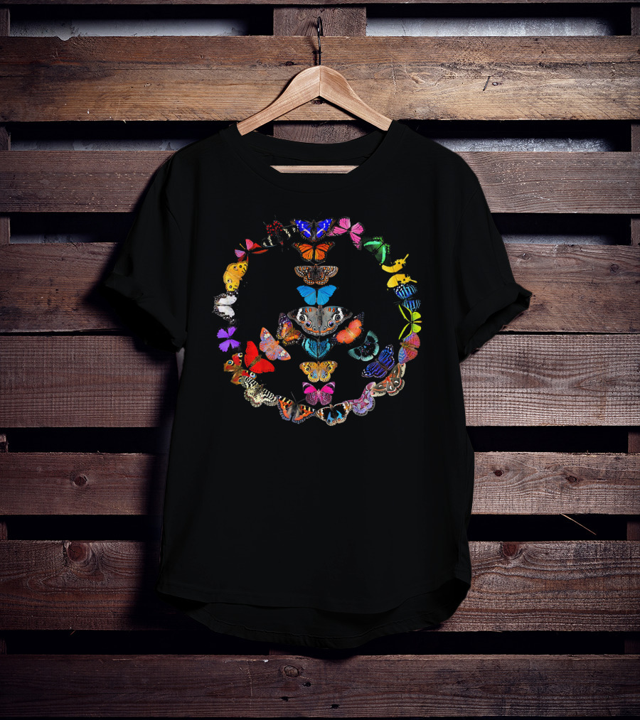 Peace Sign Butterfly Circle Harmony T-Shirt
