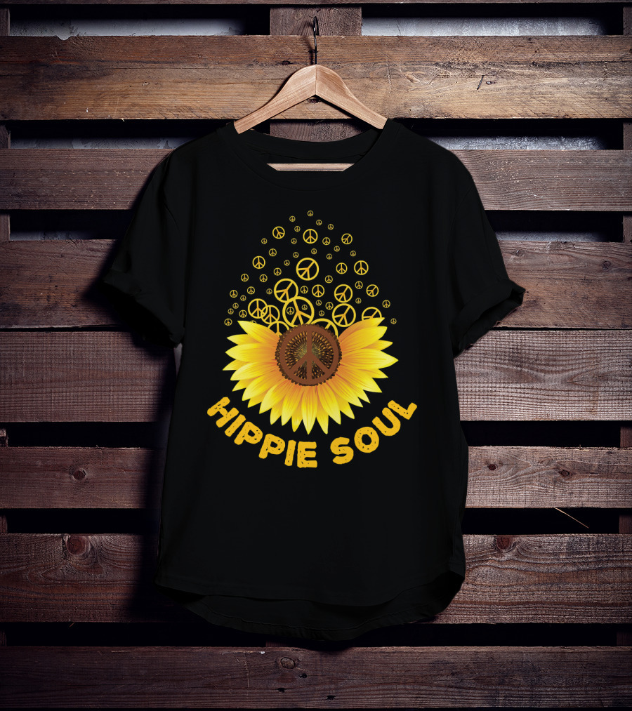 Hippie Soul Sunflower Peace Signs T-Shirt