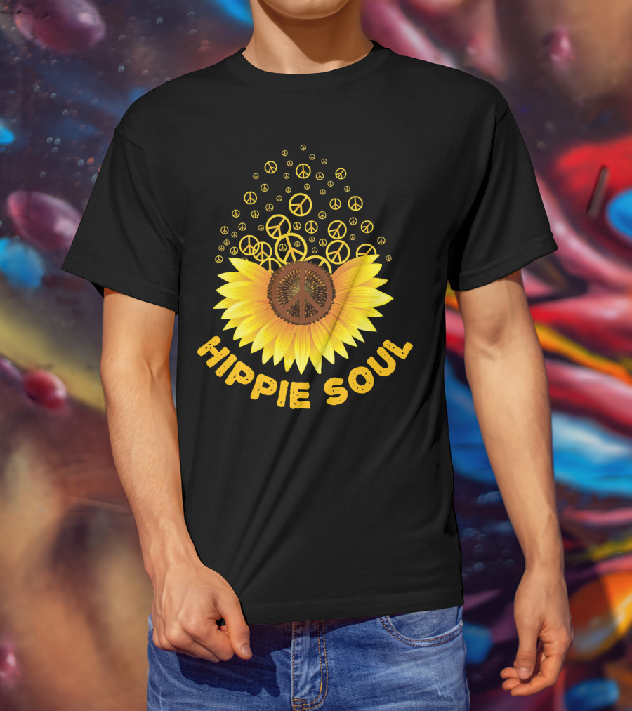 Hippie Soul Sunflower Peace Signs T-Shirt