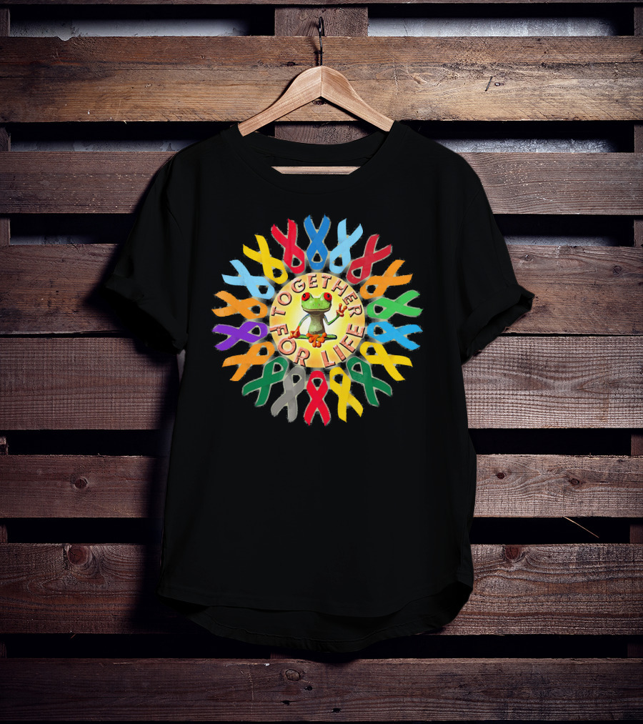 Together For Life Peace Frogs Ribbon Frogs T-Shirt