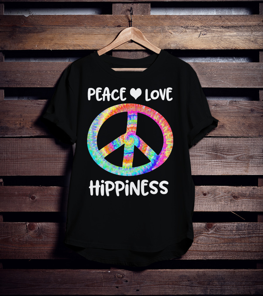 Peace Love Hippiness Tie Dye Peace Sign T-Shirt