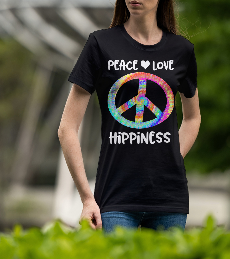 Peace Love Hippiness Tie Dye Peace Sign T-Shirt