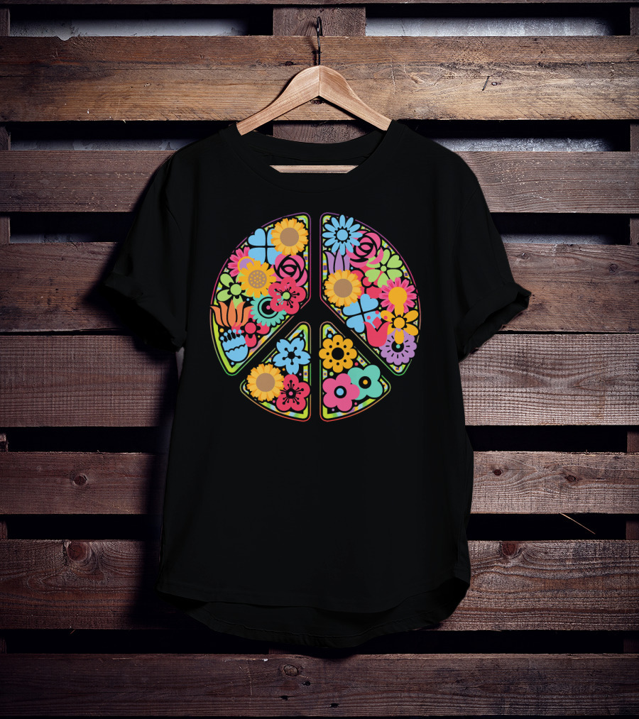 Flower Peace Love Imagine Floral T-Shirt