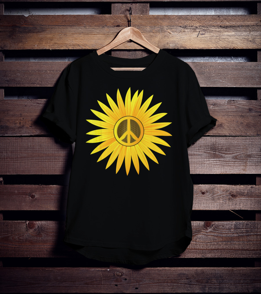 Peace Love Sunflower Cute Sun Hel Sunflower Peace T-Shirt