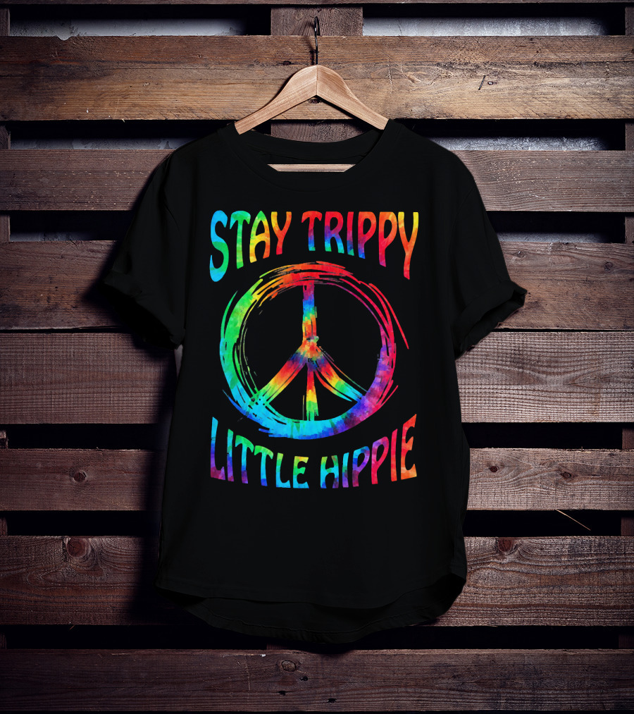 Stay Trippy Little Hippie Peace Day Rainbow Peace T-Shirt